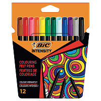 Фломастеры BIC "Intensity", 12 ЦВЕТОВ, вентилируемый колпачок, европодвес, 978004 фото Фломастеры BIC "Intensity", 12 ЦВЕТОВ, вентилируемый колпачок, европодвес, 978004