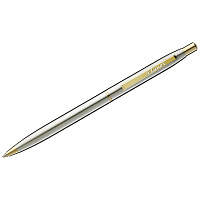 Ручка шариковая Luxor "Sterling" синяя, 1,0мм, корпус хром/золото, кнопочный механизм фото Ручка шариковая Luxor "Sterling" синяя, 1,0мм, корпус хром/золото, кнопочный механизм