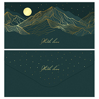 Конверт для денег MESHU "Mountains" 85*164мм, матовая ламинация, фольга фото Конверт для денег MESHU "Mountains" 85*164мм, матовая ламинация, фольга