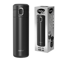 Термокружка 400 мл JOYLUX (ДЖОЙЛЮКС) EXTRA STYLE, нержавеющая сталь SUS304, черный матовый, 700280