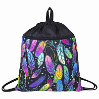 Мешок для обуви BRAUBERG БОЛЬШОЙ, с ручкой, карман на молнии, сетка, 49х41 см, "Feathers", 271057 фото Мешок для обуви BRAUBERG БОЛЬШОЙ, с ручкой, карман на молнии, сетка, 49х41 см, "Feathers", 271057