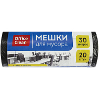 Мешки для мусора 30л OfficeClean ПНД, 48*58см, 8мкм, 20шт., черные, в рулоне фото Мешки для мусора 30л OfficeClean ПНД, 48*58см, 8мкм, 20шт., черные, в рулоне