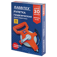 Рулетка геодезическая 30 м х 13 мм, лента фибергласс, открытый корпус, RABBITEX, 671367 фото Рулетка геодезическая 30 м х 13 мм, лента фибергласс, открытый корпус, RABBITEX, 671367
