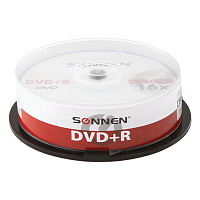 Диски DVD+R SONNEN, 4,7 Gb, 16x, Cake Box (упаковка на шпиле), КОМПЛЕКТ 25 шт., 513532 фото Диски DVD+R SONNEN, 4,7 Gb, 16x, Cake Box (упаковка на шпиле), КОМПЛЕКТ 25 шт., 513532