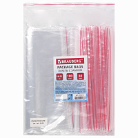 Пакеты с замком ZIP LOCK "зиплок", комплект 100 шт., 180х250 мм, ПВД, толщина 40 микрон, BRAUBERG, 606214 фото Пакеты с замком ZIP LOCK "зиплок", комплект 100 шт., 180х250 мм, ПВД, толщина 40 микрон, BRAUBERG, 606214