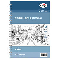 Альбом для эскизов и зарисовок, 100л., А4, на спирали Гамма "Студия", 90г/м2 фото Альбом для эскизов и зарисовок, 100л., А4, на спирали Гамма "Студия", 90г/м2