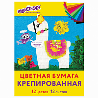 Набор крепированной бумаги, А4, 12 листов, 12 цветов, в папке с европодвесом, ЮНЛАНДИЯ, 112558 фото Набор крепированной бумаги, А4, 12 листов, 12 цветов, в папке с европодвесом, ЮНЛАНДИЯ, 112558