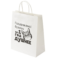 Пакет подарочный (1 штука) 26х13х32 см (L) "На год душнее", крафт, ЗОЛОТАЯ СКАЗКА, 700855