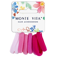 Резинки для волос НАБОР 8 шт., мягкие, средние, оттенки розового, MONTE VITA (МОНТЕ ВИТА), 457048