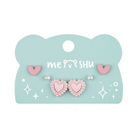 Серьги MESHU, бижутерия, розовые, 3 пары, европодвес фото Серьги MESHU, бижутерия, розовые, 3 пары, европодвес