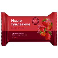 Мыло туалетное OfficeClean "Земляничное", флоу-пак, 100г. фото Мыло туалетное OfficeClean "Земляничное", флоу-пак, 100г.
