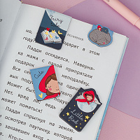 Закладки магнитные для книг, 4шт., MESHU "Little red", матовая ламинация, фольга фото Закладки магнитные для книг, 4шт., MESHU "Little red", матовая ламинация, фольга