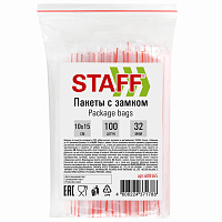 Пакеты с замком ZIP-LOCK "зиплок", комплект 100 шт., 100х150 мм, ПВД, толщина 32 мкм, STAFF, 608165 фото Пакеты с замком ZIP-LOCK "зиплок", комплект 100 шт., 100х150 мм, ПВД, толщина 32 мкм, STAFF, 608165