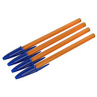 Ручки шариковые BIC "Orange Original", НАБОР 4 шт., СИНИЕ, узел 0,8 мм, линия письма 0,3 мм, пакет, 8308521 фото Ручки шариковые BIC "Orange Original", НАБОР 4 шт., СИНИЕ, узел 0,8 мм, линия письма 0,3 мм, пакет, 8308521