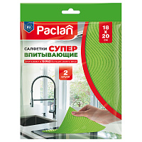 Салфетки хозяйственные губчатые Paclan Soft целлюлоза 18x18 см 200 г/кв.м (2 штуки в упаковке) фото Салфетки хозяйственные губчатые Paclan Soft целлюлоза 18x18 см 200 г/кв.м (2 штуки в упаковке)