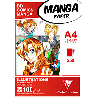 Скетчбук для маркеров 50л., А4 Clairefontaine "Manga Illustrations", на склейке, 100г/м2 фото Скетчбук для маркеров 50л., А4 Clairefontaine "Manga Illustrations", на склейке, 100г/м2