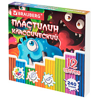 Пластилин классический "МОНСТРИКИ", 12 цветов, 240 г, СТЕК, ВЫСШЕЕ КАЧЕСТВО, BRAUBERG, 107356 фото Пластилин классический "МОНСТРИКИ", 12 цветов, 240 г, СТЕК, ВЫСШЕЕ КАЧЕСТВО, BRAUBERG, 107356