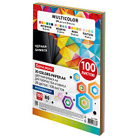 Бумага цветная 20 цветов BRAUBERG MULTICOLOR А4, 80 г/м2, 100 л., (20 цветов x 5 листов), 116649 фото Бумага цветная 20 цветов BRAUBERG MULTICOLOR А4, 80 г/м2, 100 л., (20 цветов x 5 листов), 116649