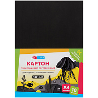 Картон цветной А4, ArtSpace, 10л., тонированный, черный, 180г/м2 фото Картон цветной А4, ArtSpace, 10л., тонированный, черный, 180г/м2