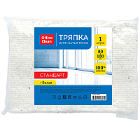 Тряпка для мытья пола OfficeClean "Стандарт", хлопок, 80*100см, белая, индивид. упаковка фото Тряпка для мытья пола OfficeClean "Стандарт", хлопок, 80*100см, белая, индивид. упаковка