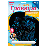 Гравюра с эффектом синий металлик "Хаски", 18х24 см, основа, штихель, LORI, Гр-427 фото Гравюра с эффектом синий металлик "Хаски", 18х24 см, основа, штихель, LORI, Гр-427