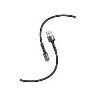 Кабель Smartbuy S26, USB - Lightning, для Apple, 3A output, нейлоновая оплетка, 1м, черный фото Кабель Smartbuy S26, USB - Lightning, для Apple, 3A output, нейлоновая оплетка, 1м, черный