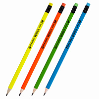 Карандаш чернографитный BRAUBERG, 1 шт., "Neon", HB, трехгранный, с ластиком, корпус неоновый ассорти, 181298 фото Карандаш чернографитный BRAUBERG, 1 шт., "Neon", HB, трехгранный, с ластиком, корпус неоновый ассорти, 181298
