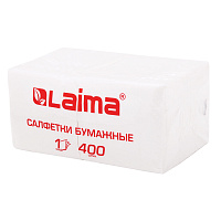 Салфетки бумажные 400 шт., 24х24 см, "Big Pack", белые, 100% целлюлоза, LAIMA, 114724 фото Салфетки бумажные 400 шт., 24х24 см, "Big Pack", белые, 100% целлюлоза, LAIMA, 114724