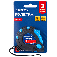 Рулетка измерительная 3 м х 16 мм, обрезиненный корпус, 3 фиксатора, RABBITEX Special, 671353 фото Рулетка измерительная 3 м х 16 мм, обрезиненный корпус, 3 фиксатора, RABBITEX Special, 671353