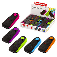 Ластик BRAUBERG "ULTRA COLOR", 57х24х15 мм, ассорти, черный пластиковый футляр, 229562 фото Ластик BRAUBERG "ULTRA COLOR", 57х24х15 мм, ассорти, черный пластиковый футляр, 229562