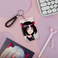 Бейдж вертикальный MESHU "Neko", 110*70мм, петля с карабином, 2D печать, опп пакет с европодвесом фото Бейдж вертикальный MESHU "Neko", 110*70мм, петля с карабином, 2D печать, опп пакет с европодвесом