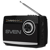 Портативная акустическая система Sven SRP-535, 3W, FM/AM/SW, USB, microSD, фонарь, аккумулятор, черный фото Портативная акустическая система Sven SRP-535, 3W, FM/AM/SW, USB, microSD, фонарь, аккумулятор, черный