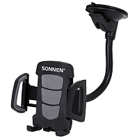 Держатель для телефона в авто на стекло SONNEN, зажим 50-100 мм, вращение 360°, 354921 фото Держатель для телефона в авто на стекло SONNEN, зажим 50-100 мм, вращение 360°, 354921
