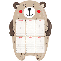 Магнитный планер расписание уроков с маркером А3 ArtSpace "Пиши-Стирай. Bear фото Магнитный планер расписание уроков с маркером А3 ArtSpace "Пиши-Стирай. Bear