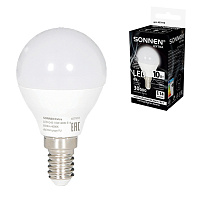 Лампа светодиодная SONNEN EXTRA,10 (85) Вт, E14, шар, нейтральный белый, 30000 ч, LED G45-10W-4000-Е14, 457910