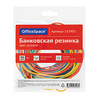 Банковская резинка 50г OfficeSpace, диаметр 60мм, ассорти, европодвес фото Банковская резинка 50г OfficeSpace, диаметр 60мм, ассорти, европодвес
