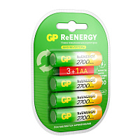 Батарейки аккумуляторные GP ReEnergy Ni-Mh КОМПЛЕКТ 4 шт. (ПРОМО 3+1), АА (HR6), 2600 mAh, 270AAHC3/1RGY, 270AAHC3/1RGY-2 фото Батарейки аккумуляторные GP ReEnergy Ni-Mh КОМПЛЕКТ 4 шт. (ПРОМО 3+1), АА (HR6), 2600 mAh, 270AAHC3/1RGY, 270AAHC3/1RGY-2