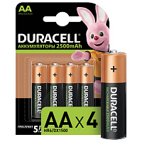 Аккумулятор AA 2500 мАч Duracell 4 штуки в упаковке Ni-Mh фото Аккумулятор AA 2500 мАч Duracell 4 штуки в упаковке Ni-Mh