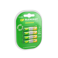 Батарейки аккумуляторные GP ReEnergy Ni-Mh мизинчиковые КОМПЛЕКТ 4 шт., ААА (HR03), 950 mAh, 100AAAHCRGY, 100AAAHCRGY-2C фото Батарейки аккумуляторные GP ReEnergy Ni-Mh мизинчиковые КОМПЛЕКТ 4 шт., ААА (HR03), 950 mAh, 100AAAHCRGY, 100AAAHCRGY-2C