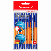 Ручки шариковые BRAUBERG "ULTRA ORANGE", СИНИЕ, НАБОР 10 штук, корпус оранжевый, узел 0,7 мм, 143571 фото Ручки шариковые BRAUBERG "ULTRA ORANGE", СИНИЕ, НАБОР 10 штук, корпус оранжевый, узел 0,7 мм, 143571