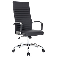Кресло руководителя Helmi HL-E17 "Slim" Extra, экокожа черная, хром, механизм качания фото Кресло руководителя Helmi HL-E17 "Slim" Extra, экокожа черная, хром, механизм качания