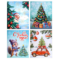 Наклейка для окон (1 штука) двусторонняя, 30х38 см, "Ассорти № 3", глиттер, ЗОЛОТАЯ СКАЗКА, 592579