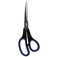 Ножницы BRAUBERG "Soft Grip", 216 мм, черно-синие, резиновые вставки, 3-х сторонняя заточка, 230763 фото Ножницы BRAUBERG "Soft Grip", 216 мм, черно-синие, резиновые вставки, 3-х сторонняя заточка, 230763