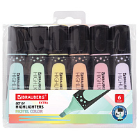 Набор текстовыделителей BRAUBERG 6 шт., АССОРТИ, "EXTRA PASTEL", прорезиненный корпус, линия 1-5 мм, 151757 фото Набор текстовыделителей BRAUBERG 6 шт., АССОРТИ, "EXTRA PASTEL", прорезиненный корпус, линия 1-5 мм, 151757