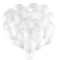 Шары воздушные 30 см, 100 штук, "ОДНОЦВЕТНЫЕ", белые, BRAUBERG KIDS, 591875 фото Шары воздушные 30 см, 100 штук, "ОДНОЦВЕТНЫЕ", белые, BRAUBERG KIDS, 591875