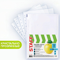 Папки-файлы перфорированные, А4, STAFF "STANDARD", КОМПЛЕКТ 100 шт., гладкие, "Яблоко", 30 мкм, 224917 фото Папки-файлы перфорированные, А4, STAFF "STANDARD", КОМПЛЕКТ 100 шт., гладкие, "Яблоко", 30 мкм, 224917