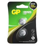 Батарейка CR2025 GP Lithium (2 штуки в упаковке) фото Батарейка CR2025 GP Lithium (2 штуки в упаковке)