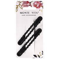 Заколки для волос НАБОР 2 шт., 8 см, зажим, soft touch, чёрный, MONTE VITA, 457087 фото Заколки для волос НАБОР 2 шт., 8 см, зажим, soft touch, чёрный, MONTE VITA, 457087