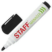 Маркер стираемый для белой доски ЧЕРНЫЙ, STAFF "Manager" WBM-491, 5 мм, с клипом, 151491 фото Маркер стираемый для белой доски ЧЕРНЫЙ, STAFF "Manager" WBM-491, 5 мм, с клипом, 151491