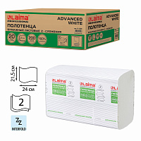 Полотенца бумажные 200 шт., LAIMA (H2) ADVANCED WHITE, 2-слойные, белые, КОМПЛЕКТ 20 пачек, 24х21,5, Z-сложение, 111338 фото Полотенца бумажные 200 шт., LAIMA (H2) ADVANCED WHITE, 2-слойные, белые, КОМПЛЕКТ 20 пачек, 24х21,5, Z-сложение, 111338